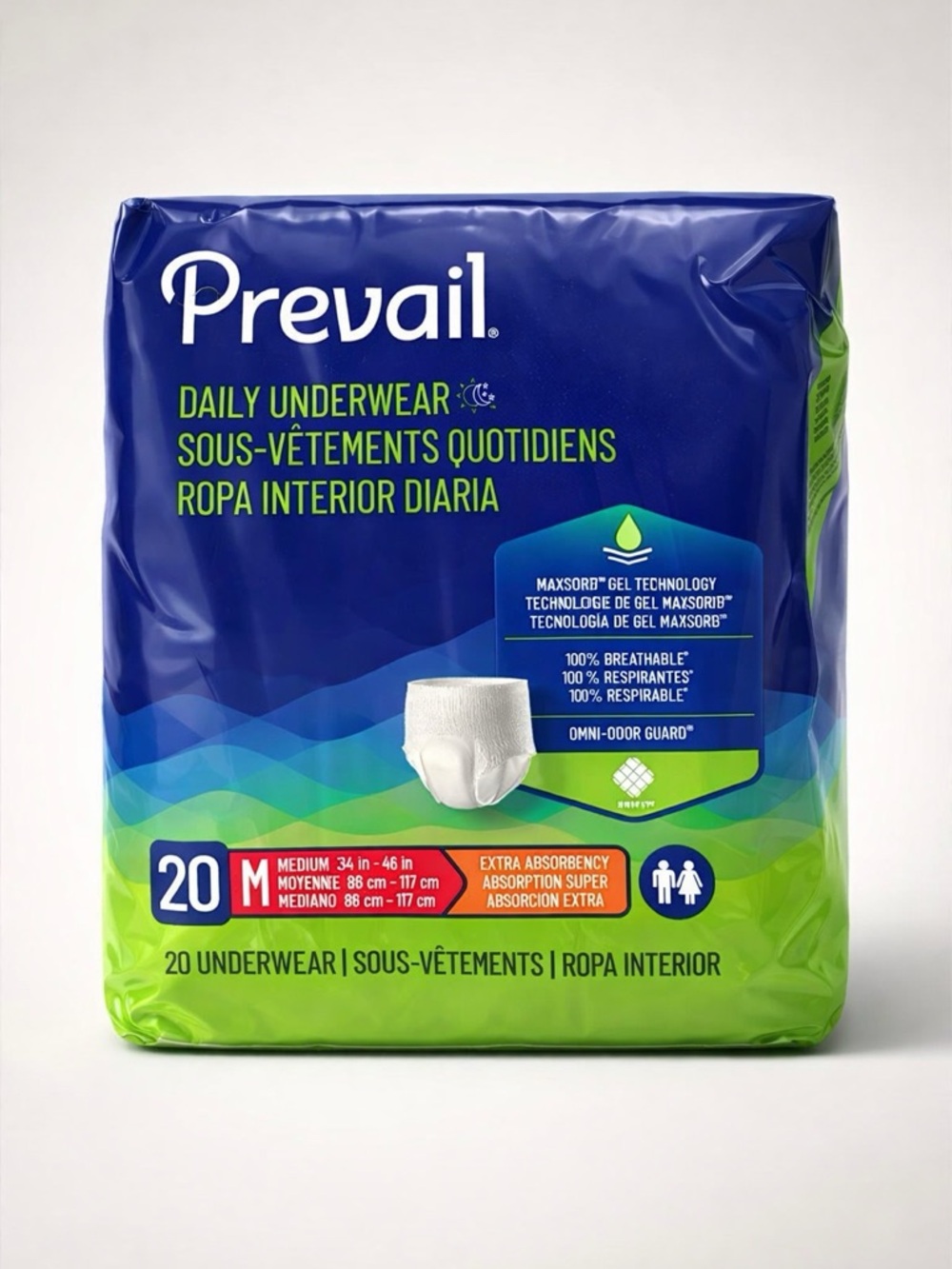 Prevail Daily Incontinence Adult Underwear - 4 20 Packs. Size Medium